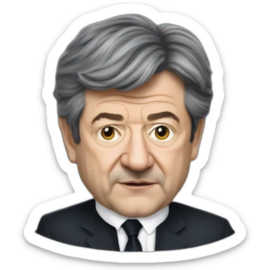 Jean-Luc Mélanchon with a nose like a spaceship sticker