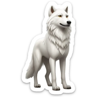 white wolf standing sticker