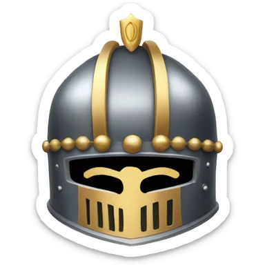 knight helmet with crown sticker