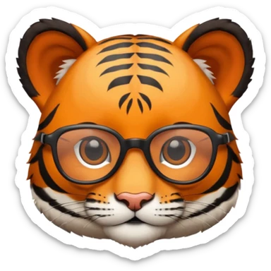 Orange Tiger cub with cool glasses.
 sticker