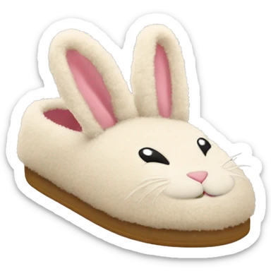 comfy fuzzy bunny slippers sticker