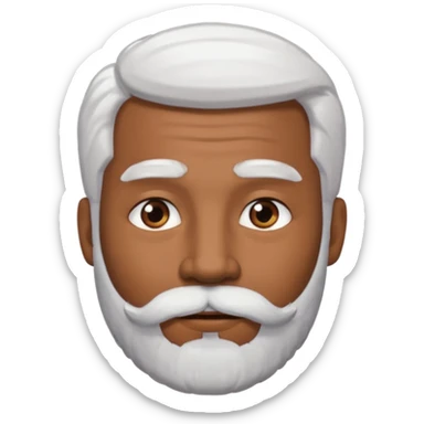 Hombre marrón con la pelada blanca y barba sticker