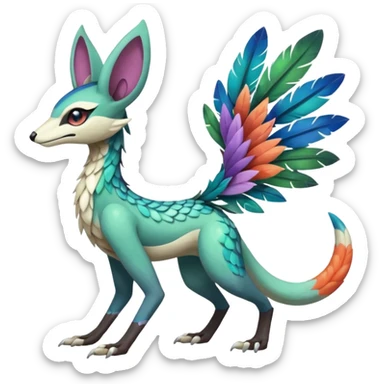 Colorful Exotic Meloetta-Trico-Vernid-Sergal-Pokémon-Fakémon-creature sticker