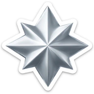 white chrome four-point star diamond sticker