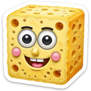 Give me a spongebob make it yellow but in cheese  sticker