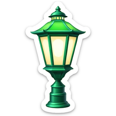 Shop Sign Light + green tint, Street Lantern. sticker