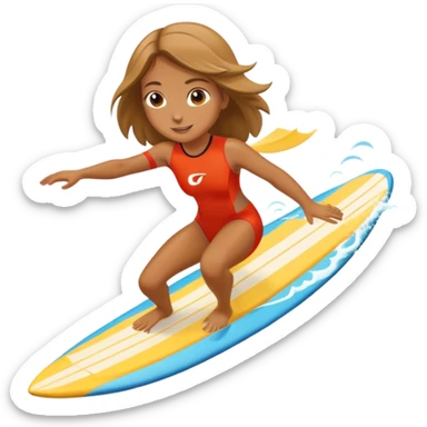 Girl surfing  sticker