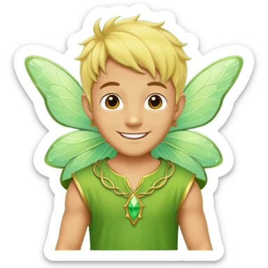 yellow male fairy, tan skin sticker