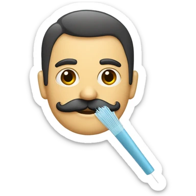 Tío guapo con bigote, con pipet sticker
