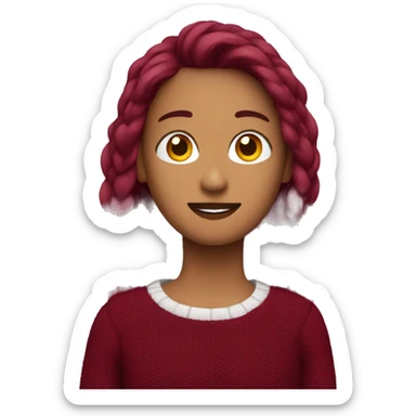 burgundy sweater sticker