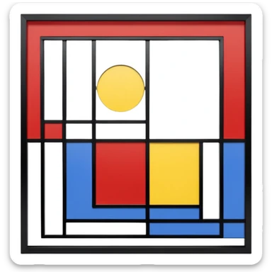 Piet Mondrian, Composition with Red Blue and Yellow painting frame sticker