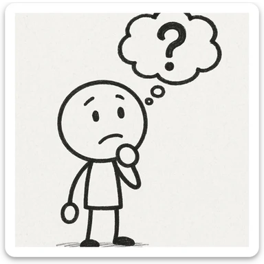 doodle person thinking sticker