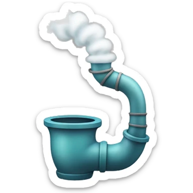 water pipe with smoke coming out of it  sticker