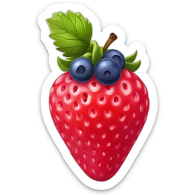 Fraise à gauche framboise au milieu myrtille a droite  sticker