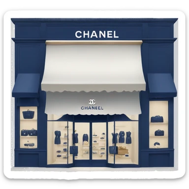 Navy blue Chanel store  sticker