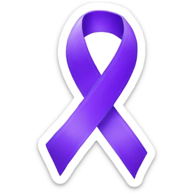 Purple ribbon, white background sticker