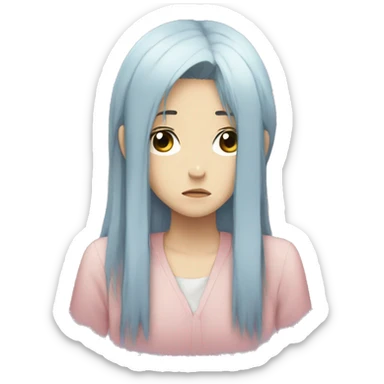 sad anime girl sticker