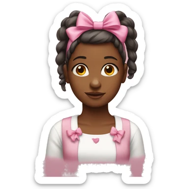 Burnett girl with pink bow on her head sticker