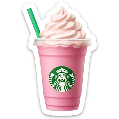 pink frappuccino without whipped cream  sticker