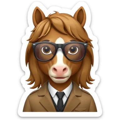 secret agent horse, wearing wayfarer sunglasses and looking cool sticker