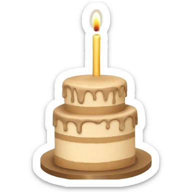 Beige birthdat cake sticker