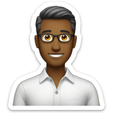 male retail owner sticker