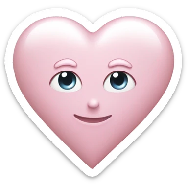 pearl light pink heart sticker