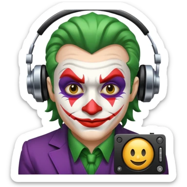 Emoji saying dj joker sticker