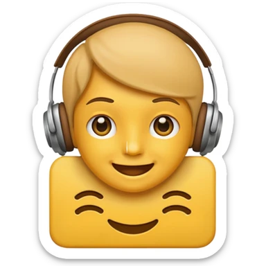 Whatsapp Emoji face listening sticker