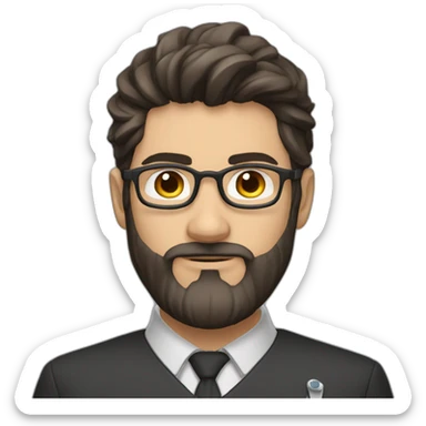 Giovanni Gosch Berton medical student with short beard, dark heir and no glasses sticker