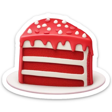 red heart shaped cake sticker
