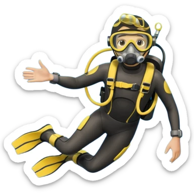scuba diver with bubbles sticker