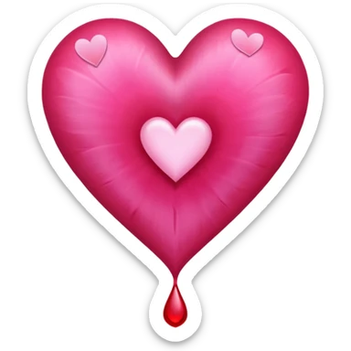 bleeding heart flower heart drop bottom sticker