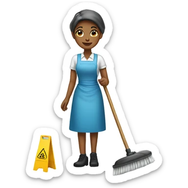 Cleaning maid sticker