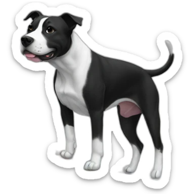 surf-amstaff-black-white sticker