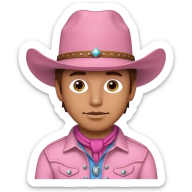 pink cowboy male sticker