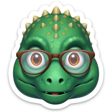 Dinosaur with glasses looking sad sticker