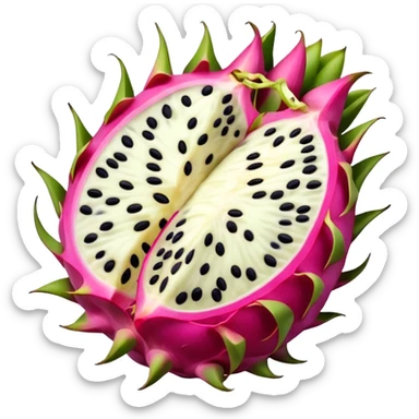 Dragon fruit emoji not spiny outside of dragonfruit no seeds no faves sticker