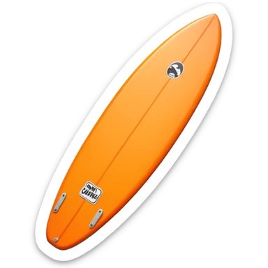 1 orange Surfboard with Sticker sticker