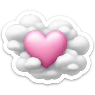 pink heart in white cloud sticker
