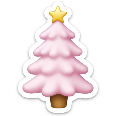 pale pink christmas tree decoration  sticker
