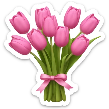 Pink tulip bouquet  sticker