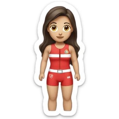 Female brunette lifeguard sticker