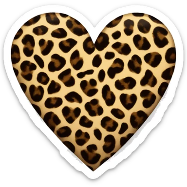 Leopard print heart sticker
