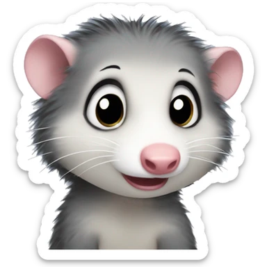 Emo Virginia opossum crying sad sticker