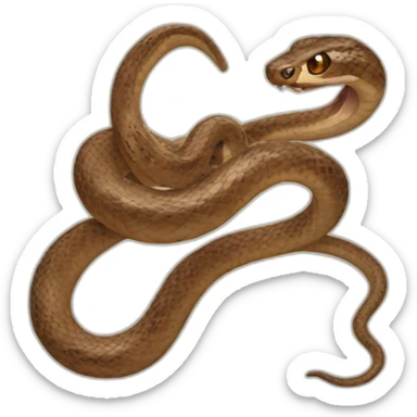 Angry brown  snake sticker