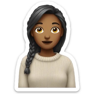 girl in a sweater  sticker