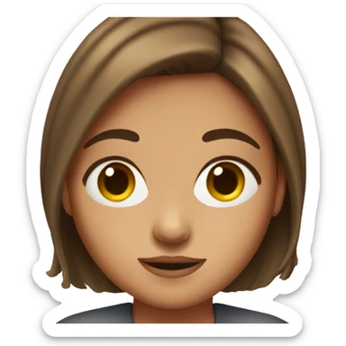 Girl with acne and brown hair sticker