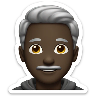 smiling dark-skinned boy meme add thick mustache  sticker