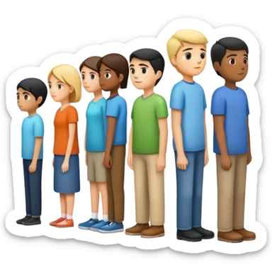 Line of people sticker